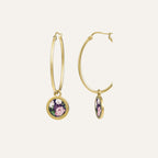 Créoles LOUISE'S GARDEN pivoine en Acier Boucles d'oreilles Louise's Garden