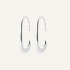 Créoles ouverte en argent ovale Boucles d'oreilles LEURELOR