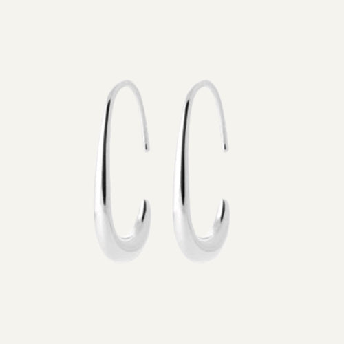 Créoles ouverte en argent ovale Boucles d'oreilles LEURELOR