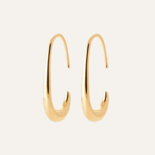 Créoles ouverte en plaqué ovale Boucles d'oreilles LEURELOR