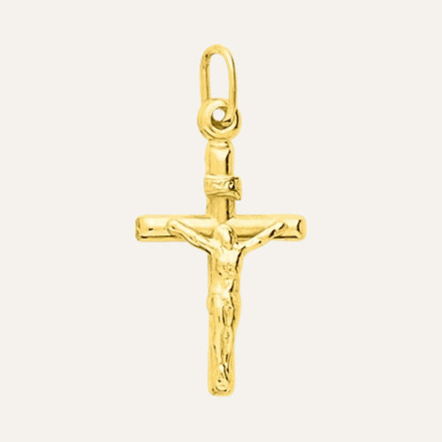 Croix Pendentif en Or Jaune avec Jesus Christ Colliers Robez Masson