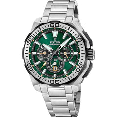 Festina F20724 3 Montre Homme Chronographe Quartz Cadran Vert Bracelet Acier Inoxydable Style Sportif Performance et Élégance Quotidienne Homme FESTINA