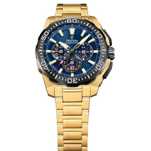 Festina F20727 1 Montre Homme Chronographe Quartz Bracelet Acier Inoxydable Doré Étanche 20 BAR Élégance Sportive Haute Précision Homme FESTINA