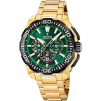 Festina F20727/2 Montre Homme Chronographe Quartz Acier Inoxydable Doré Cadran Vert Étanche 20 ATM Élégance Sportive Précision Fiable Homme FESTINA