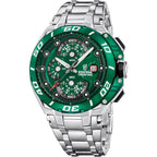 Festina F20754/5 Montre Homme Chronographe Quartz Bracelet Acier Inoxydable Argent Cadran Vert Étanche 20 ATM Style Sport Performance Homme FESTINA