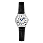 Pierre Lannier 020L603 Montre Femme Pya Bracelet Cuir Noir – Cadran Blanc à Chiffres Romains, Mouvement Quartz & Élégance Intemporelle