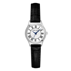 Pierre Lannier 020L603 Montre Femme Pya Bracelet Cuir Noir – Cadran Blanc à Chiffres Romains, Mouvement Quartz & Élégance Intemporelle