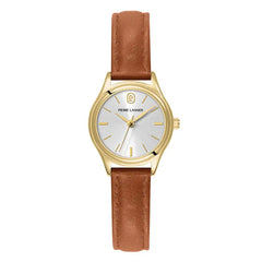 Pierre Lannier 021K524 Montre Femme Pya Bracelet Cuir Camel – Cadran Gris Soleil, Mouvement Quartz & Élégance Intemporelle
