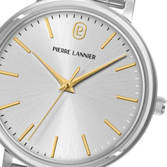 Pierre Lannier 087M621 Montre Femme Essential Bracelet Acier Argenté – Cadran Soleil Argent, Mouvement Quartz & Élégance Intemporelle