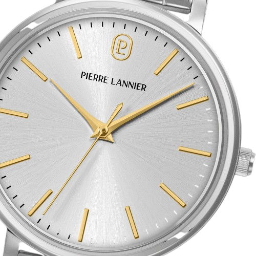 Pierre Lannier 087M621 Montre Femme Essential Bracelet Acier Argenté – Cadran Soleil Argent, Mouvement Quartz & Élégance Intemporelle