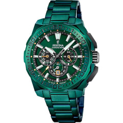 Festina F20730/1 Montre Homme Chronographe Quartz Édition Spéciale Bracelet Acier Vert Étanche 20 ATM Précision Élégance Sportive
