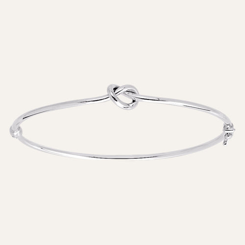 Jonc en Or blanc Rond ouvrant Bracelet Robez Masson