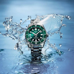 Montre de plongée Seiko Prospex 62MAS PADI Édition Spéciale SPB501J1, cadran vert, boîtier en acier inoxydable, mouvement automatique, design professionnel. Homme SEIKO