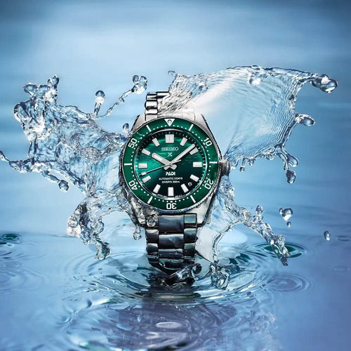 Montre de plongée Seiko Prospex 62MAS PADI Édition Spéciale SPB501J1, cadran vert, boîtier en acier inoxydable, mouvement automatique, design professionnel. Homme SEIKO