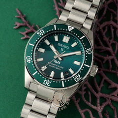 Montre de plongée Seiko Prospex 62MAS PADI Édition Spéciale SPB501J1, cadran vert, boîtier en acier inoxydable, mouvement automatique, design professionnel. Homme SEIKO