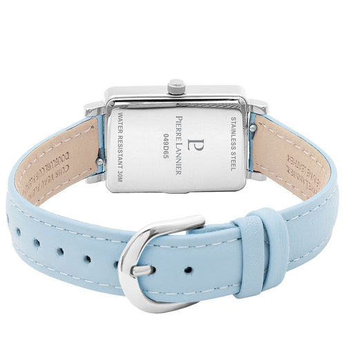 Montre Femme Ariane 049D666 en Acier Argenté avec Cadran Bleu et Bracelet Cuir Femme PIERRE LANNIER