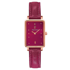 Montre Femme Ariane 050K955 en Acier Doré-Rose avec Cadran Framboise et Bracelet Cuir Femme PIERRE LANNIER