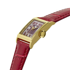 Montre femme Churchill C18 671622 – Boîtier rectangulaire en or, bracelet en cuir marron Femme LIP