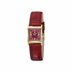 Montre femme Churchill C18 671622 – Boîtier rectangulaire en or, bracelet en cuir marron Femme LIP