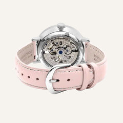 Montre Femme EOLIA Cadran argent 306F625 Automatique en Cuir Rose Femme PIERRE LANNIER