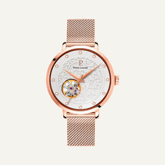Montre Femme EOLIA Cadran Blanc 310F908 Bracelet Acier milanais Doré rose Femme PIERRE LANNIER