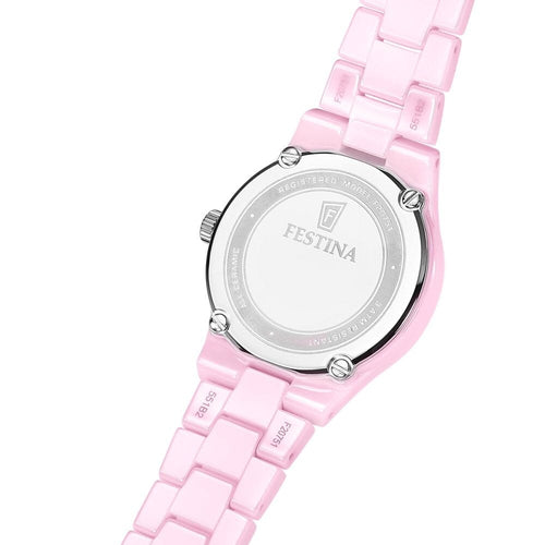 Montre femme Festina Ceramic F20751/2 à cadran rose en céramique rose – Design minimaliste et élégant Femme FESTINA