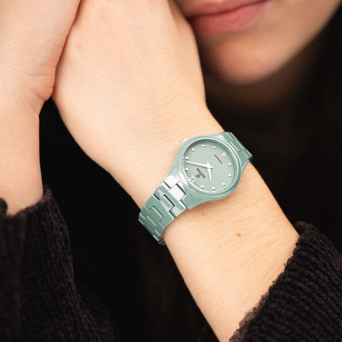 Montre femme Festina Ceramic F20751/3 à cadran vert en céramique verte – Design minimaliste et élégant Femme FESTINA