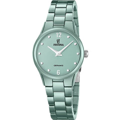 Montre femme Festina Ceramic F20751/3 à cadran vert en céramique verte – Design minimaliste et élégant Femme FESTINA