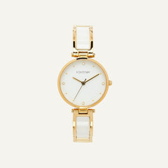 Montre Femme Fontenay Caroline en acier dorée et blanc Montres FONTENAY