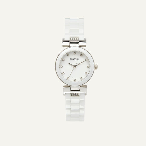 Montre Femme Fontenay Eleanor en Céramique et acier Blanc Montres FONTENAY