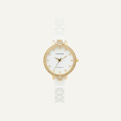 Montre Femme Fontenay Grace en céramique et Acier dorée Montres FONTENAY