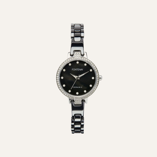 Montre Femme Fontenay Grace en céramique et Acier Noir Montres FONTENAY