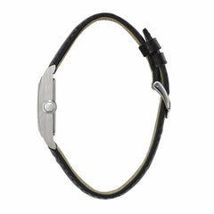 Montre femme Lip Churchill C26 671948, cadran argenté, bracelet en cuir noir – Design rectangulaire classique et élégant Femme LIP