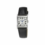 Montre femme Lip Churchill C26 671948, cadran argenté, bracelet en cuir noir – Design rectangulaire classique et élégant Femme LIP
