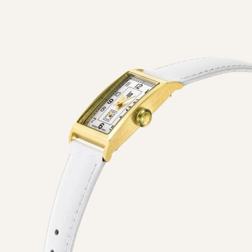 Montre Femme LIP Churchill T18 671441 Cuir Blanc en Acier Doré Femme LIP