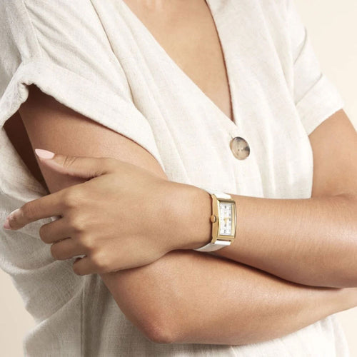 Montre Femme LIP Churchill T18 671441 Cuir Blanc en Acier Doré Femme LIP