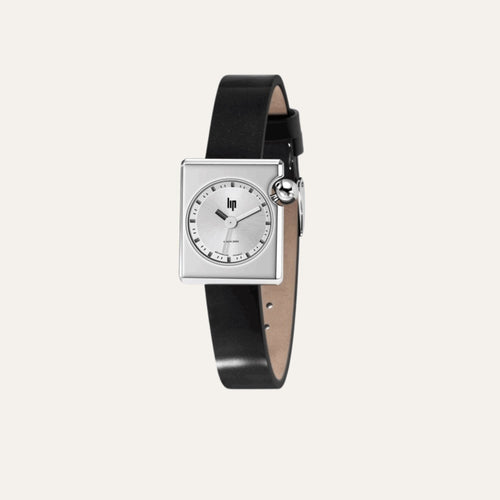 Montre Femme LIP Mach 2000 Mini Square 671171 en Cuir Noir Montre Femmes LIP