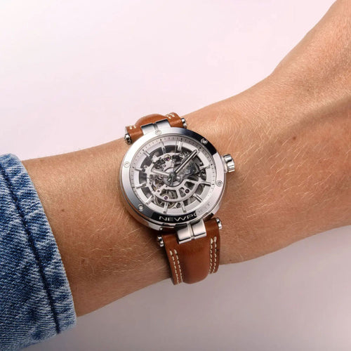 Montre Femme Michel Herbelin 1658SQ12GD Newport – Squelette Automatique en Cuir Femme Michel Herbelin