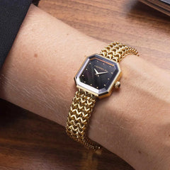 Montre Femme Michel Herbelin 17436BP49 OCTOGÔNE – QUARTZ CARRÉ – DORÉ & NACRE NOIRE Femme Michel Herbelin