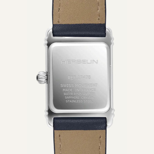 Montre Femme Michel Herbelin 17478AP08BL Art Déco en cuir bleu Femme Michel Herbelin