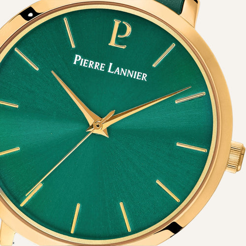 Montre Femme PIERRE LANNIER Chouquette 038J577 en Cuir Vert Montre Femmes PIERRE LANNIER
