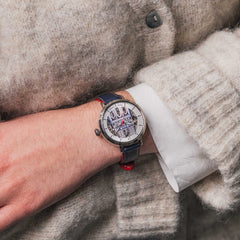 Montre Femme PIERRE LANNIER Cœur Battant 100J626 en Cuir Bleu Montre Femmes PIERRE LANNIER