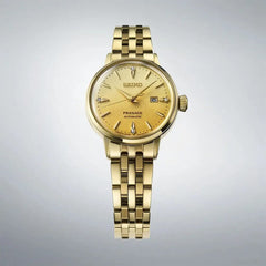 Montre femme Seiko Presage Automatic SRE018J1, cadran doré, boîtier en acier inoxydable doré – Design classique et élégant Homme SEIKO