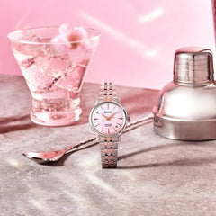 Montre femme Seiko Presage Automatic SRPM06J1, cadran rose, boîtier bicolore en acier inoxydable – Édition limitée au design élégant Homme SEIKO