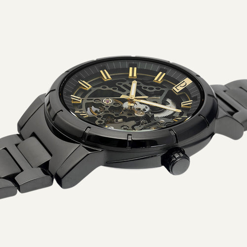 Montre Homme AUTOMATIC Cadran Noir Bracelet Acier Noir 325C439 Montres PIERRE LANNIER