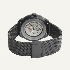 Montre Homme AUTOMATIC Cadran Noir Bracelet Acier Noir 370G438 Squelette Homme PIERRE LANNIER