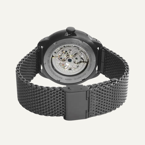 Montre Homme AUTOMATIC Cadran Noir Bracelet Acier Noir 370G438 Squelette Homme PIERRE LANNIER