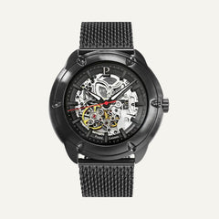 Montre Homme AUTOMATIC Cadran Noir Bracelet Acier Noir 370G438 Squelette Homme PIERRE LANNIER