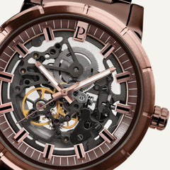 Montre Homme automatique Pierre Lannier 325C479 Squelette Acier Chocolat Homme PIERRE LANNIER