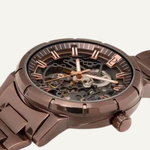 Montre Homme automatique Pierre Lannier 325C479 Squelette Acier Chocolat Homme PIERRE LANNIER